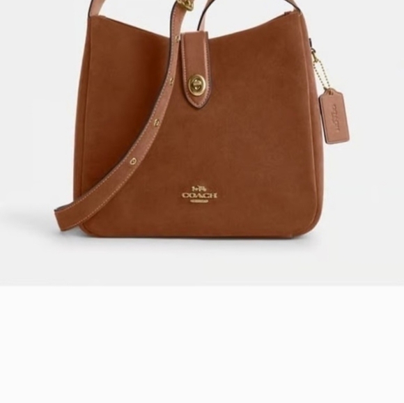 Coach Brown Suede Shoulder Bag - Picture 2 of 9